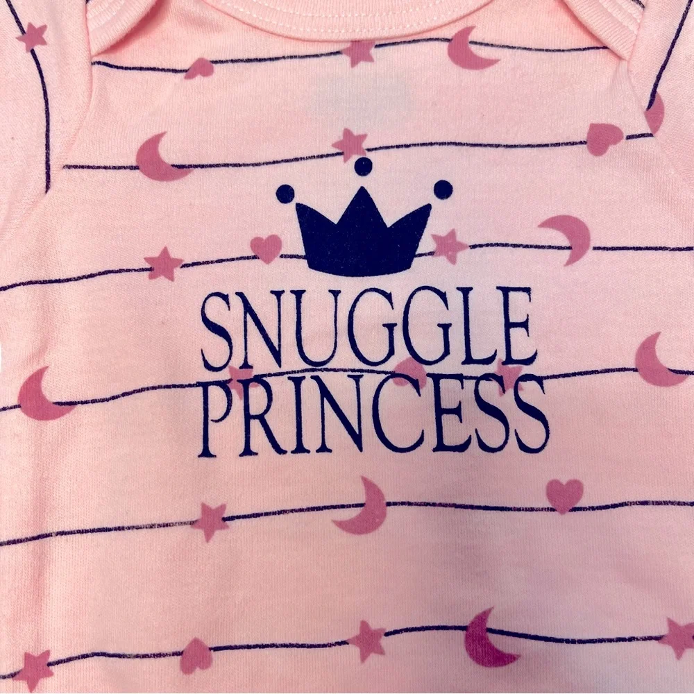 Swiggles Baby Girl Pink Snuggle Princess One Piece with Snaps Size 3 - 6 M NEW!